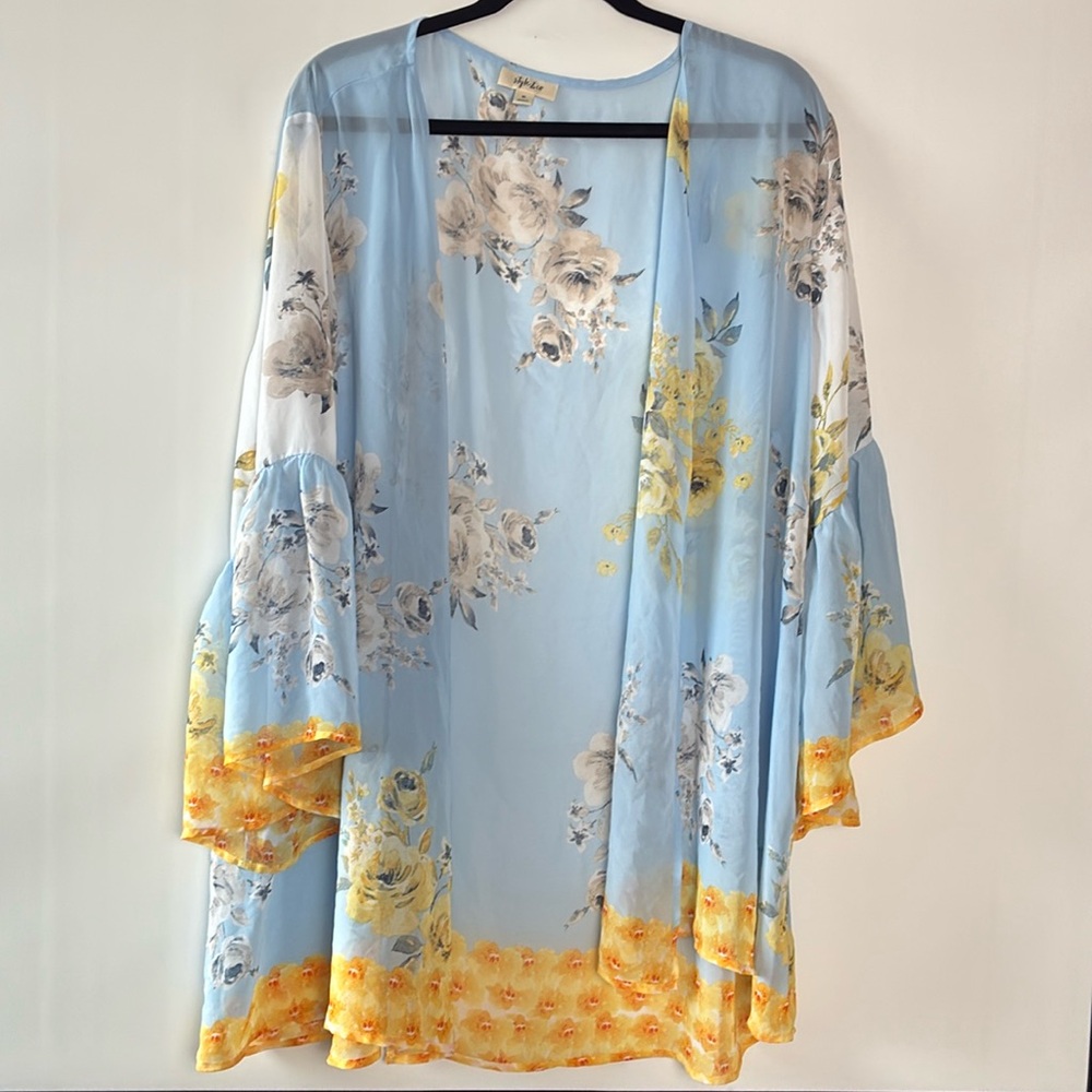 Style & Co Floral Kimono with Bell Sleeves Size XL